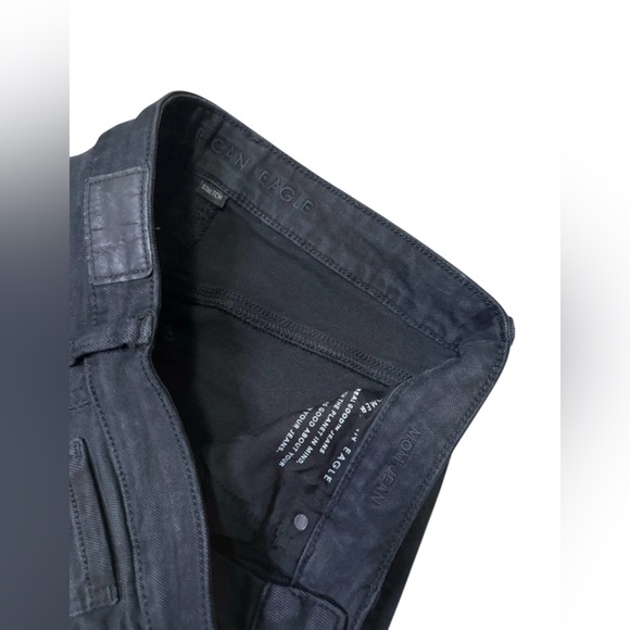 American Eagle Black Mom Jeans Size 6 Long - Picture 4 of 8